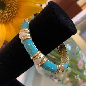 Turquoise and gold and I will bracelet
